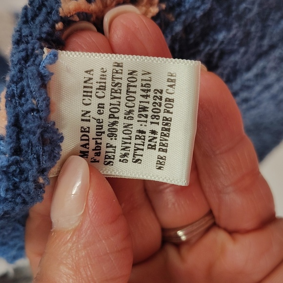 Very J Blue Moraga Pocketed Aztec Open Cardigan Size Small Blue Cream Pink - Picture 5 of 7